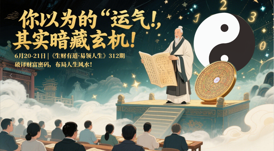 6月20-21日|《生财有道·易领人生》312期 破译财富密码,布局人生风水！